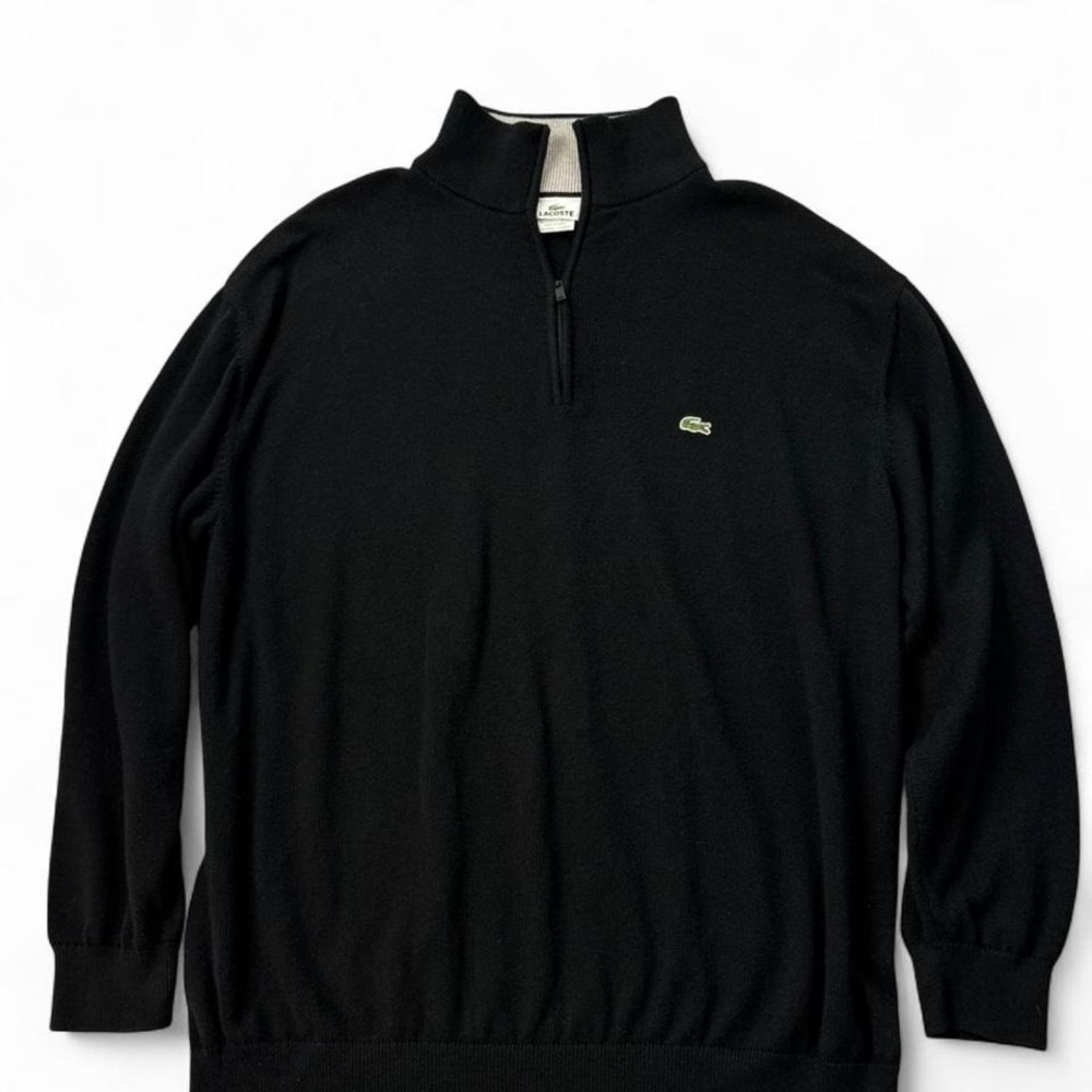 Lacoste black quarter zip pullover Size‎ L/XL 0230